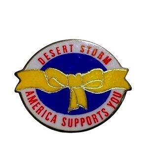 Desert Storm Pin America Supports You Military Lapel Pinback Brooch